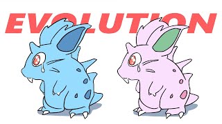 NIDORAN FEMALE Evolution  Normal and Shiny Pokemon Transformation Animation  Nidorina Nidoqueen [upl. by Beane]