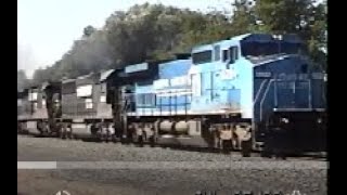 Ridgefield Park NJ 1998 59 2 Conrail 2 NS Really Fly Past Our Position At The Station [upl. by Oeflein260]