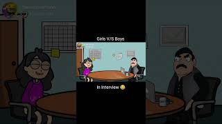 Girls vs boys interview 🤣🤣 funnyvideos animation funnymoments funnyshorts funny [upl. by Eanel]