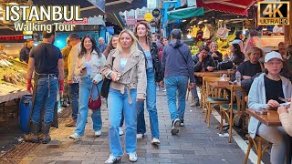 Istanbul Turkey City Center 4K Walking Tour Kadikoy Markets RestaurantsShopsStreet Foods [upl. by Drusilla]