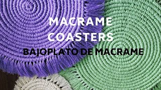 DIY MACRAME COASTERS  Mantel individual MACRAME  Bajo plato Macrame [upl. by Amapuna]