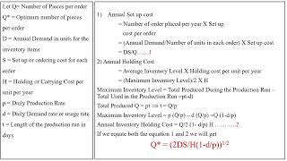 Production Order Quantity Model [upl. by Torrie]