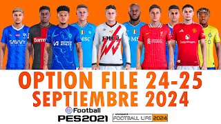 OPTION FILE SEPTEMBER FOOBALL LIFE 24 V2 amp PES 20212425 footballlife2024 optionfilepes2021 UR [upl. by Lorrie]