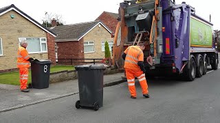 Bin lorry in Rotherham collecting black bin [upl. by Kan]