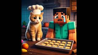 Blocky Boy amp Real Cat Overindulge on Cookies 🍪😺 cat cute cookies funny aicat [upl. by Simonsen251]