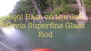 Cool Bass with Explanation on an Orvis Superfine Fiberglass 6wt Fly Rod [upl. by Whiffen790]