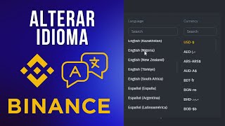 COMO ALTERAR IDIOMA NA BINANCE  PASSO A PASSO [upl. by Ajiram667]