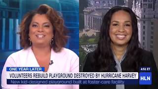 KaBOOM featured on HLNs MichaeLA discussing efforts to rebuild after Hurricane Harvey [upl. by Inittirb]