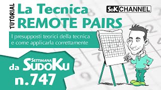 TUTORIAL – Tecnica REMOTE PAIRS Sudoku n20 di Settimana Sudoku 747 [upl. by Aistek]