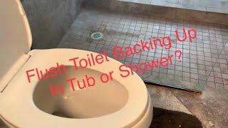 Flush Toilet Backing Up in Shower or Tub  Fix Fast amp Easy [upl. by Drye]