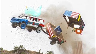 Launching Cars 300ft off a CLIFF on the 4th of July [upl. by Inaj]