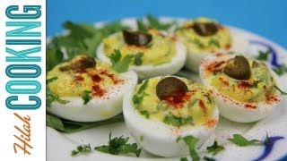 How to Make Jalapeño Deviled Eggs  Hilah Cooking [upl. by Yentiw]