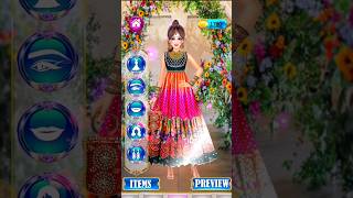 Indian traditional dress part8 doll makeup 💄 shorts video indiangaming kids indiandollgame [upl. by Harrat]