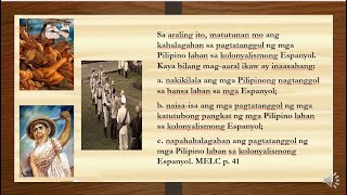 AP5 Q3 W2 PAGTATANGGOL NG MGA PILIPINO LABAN SA KOLONYALISMONG ESPANYOL [upl. by Esserac]