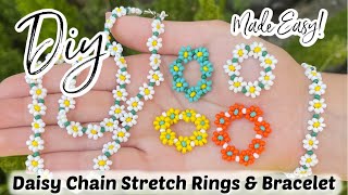 Beading Basics Easy Daisy Chain DIY Seed Bead Rings amp Bracelet [upl. by Vitus]