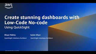 Create stunning dashboards with LowcodeNocode Using Amazon QuickSight [upl. by Enyawud]