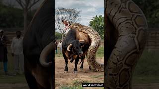 Python in Trouble from Bull’s Counterattack Have You Ever Seen This Before shorts [upl. by Durware]