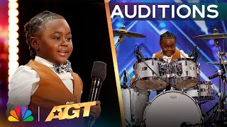 5YearOld Chrisyius Whitehead Is A Drumming SAVANT  Auditions  AGT 2024 [upl. by Lipcombe75]