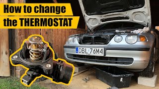 How to change the THERMOSTAT in N42B20 BMW e46 [upl. by Marney]