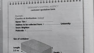 Denhem s shipping agency customer quotation form listening test 6 book 1ieltswithAman [upl. by Siuqcram206]