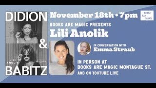 Lili Anolik Didion amp Babitz w Emma Straub [upl. by Doug]