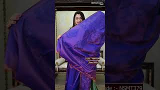 Price 1099  Code  NSMT379  Semi Soft Silk Pochampalli With Designer Blouse semisoftsilk [upl. by Adekam670]