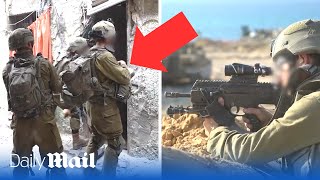 Israeli forces ambush Hamas terrorists with grenades and machine gun fire in Gaza streets [upl. by Dalis498]