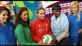 Natalia Málaga Rosa García y Mireya Luis Amigas del Voleibol [upl. by Enier]