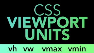 CSS Units vh vw vmin vmax css responsive design [upl. by Imojean802]