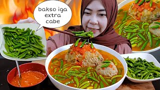 bakso iga kuah extra cabe  asmr mukbang [upl. by Erminia]