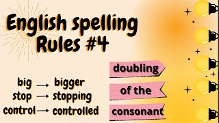 English Spelling Rules 4 Doubling of the consonant rule Rule for singlemulti syllables [upl. by Civ]