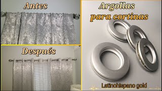 COMO poner ARGOLLAS a cortinas🧵✂️✏️ FACIL y MUY rápido 2 [upl. by Ohl]