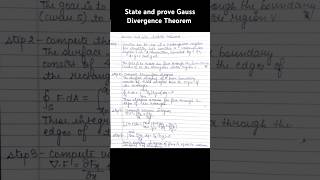 State and prove Gauss divergence theorem bscphysics semester1 [upl. by Lynnet]