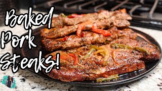 THE MOST DELICIOUS OVENBAKED PORK STEAKS  EASY RECIPE TUTORIAL [upl. by Hayimas]