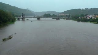 Hochwasser Elbe 16092024  Königstein und Bad Schandau  Sächsische Schweiz [upl. by Snashall]