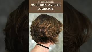 25 Short Layered Haircuts short hair with bangs and layers [upl. by Carrissa]