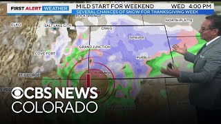 A mild Colorado weekend before several storm systems bring back snow before Thanksgiving [upl. by Llennej]