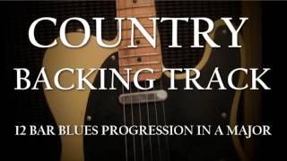 Country Backing Track  Fast 12 bar blues progression in A major [upl. by Aiciled]