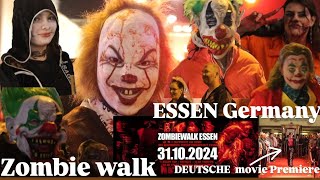 Zombie walk in Essen City Germany  Deutsche movie premiere  big Halloween party  beautiful Essen [upl. by Houlberg521]