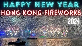 Hong Kong  New Year Countdown and Fireworks 2024 [upl. by Seira]