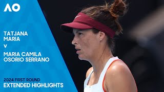 Tatjana Maria v Maria Camila Osorio Serrano Extended Highlights  Australian Open 2024 First Round [upl. by Josler]