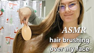 ASMR hair brushing lofi brushing over my face subscriber requested [upl. by Albers750]