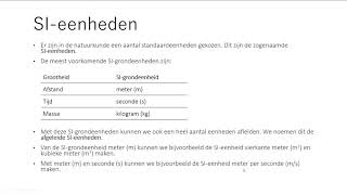 Natuurkunde basis 04 SIeenheden [upl. by Norat914]