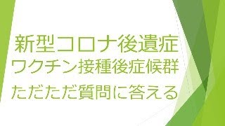 新型コロナ後遺症、コロナワクチン接種後症候群の質問にただただ答える 20231214 追補版１ [upl. by Gnaoh]