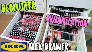 Makeup Declutter  The BEST Way to Organize IKEA Alex Drawers [upl. by Aekahs295]