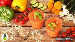 🍅 Gaspacho de tomate poivron amp concombre [upl. by Franchot]