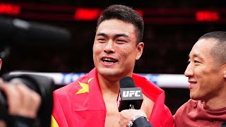 Zhang Mingyang Octagon Interview  UFC 298 [upl. by Dnomad41]