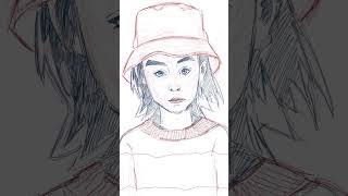 Portrait Sketch 41 digitalart howtodraw anime shorts drawing art portraitart [upl. by Caesaria154]