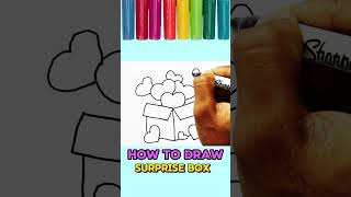 Easy Surprise Box Drawing Drawing and Colouring shorts [upl. by Frazier405]