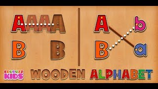 Alphabet Wooden Blocks  Free App from EduBuzzKids for Android PhonesTablets [upl. by Friedrick]